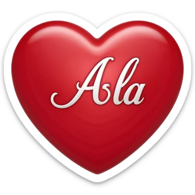 crimson heart with alabama script a sticker