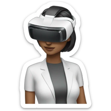 woman wearing virtual reality glasses sticker