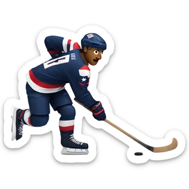 USA hockey player taking a slapshot sticker