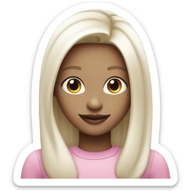 smiling girl with white skin and pink lips sticker