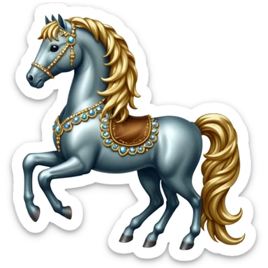 Horse made of small rhinestones renaissance sticker
