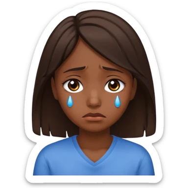 Niña triste morenita  sticker