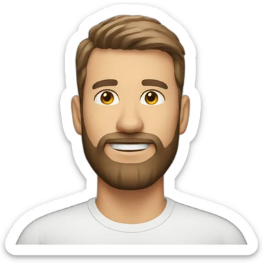 white-male-short-brown-haircut-short-beard-headshot sticker