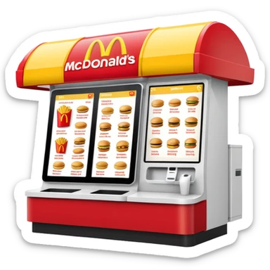mcdonald's kiosk with various menu options sticker