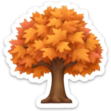 Autumn tree with pastel orange leaves sticker