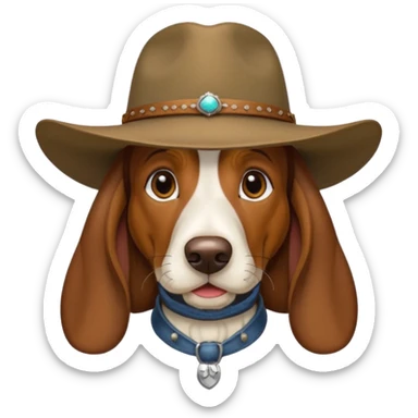toothless hillbilly basset hound wearing a stetson sticker
