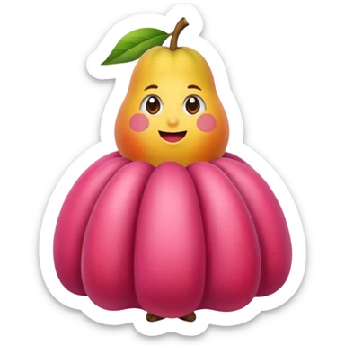 eine birne in einem pinken kleid soll aussehen wie eine reiche frau aber als birne die frau soll eine birne sein die frucht  sticker