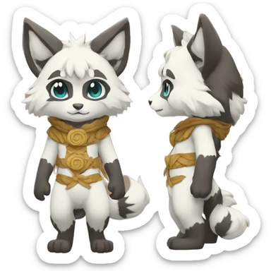 patterns, Kemono-style, Chibi, Anthro-Fur-Sona-Fakémon, Full Body sticker
