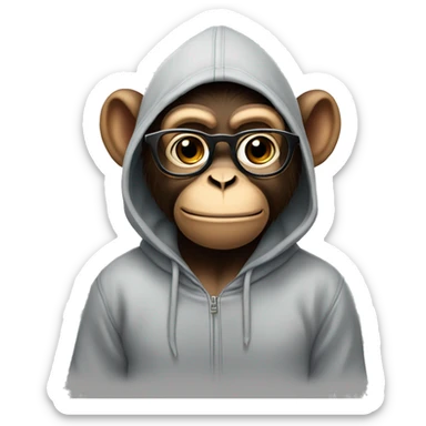 A monkey wearing glasses and a hoodie that says justice for Kyleigh sticker