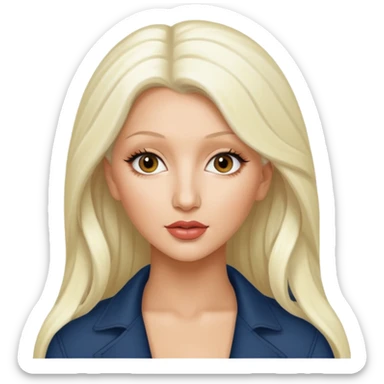 Christina Aguilera with long platinum blonde hair  sticker