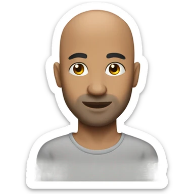 Bald guy with tattoos sticker