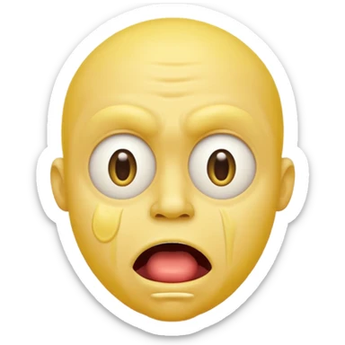 Cross eyed yellow man drooling like a moron sticker