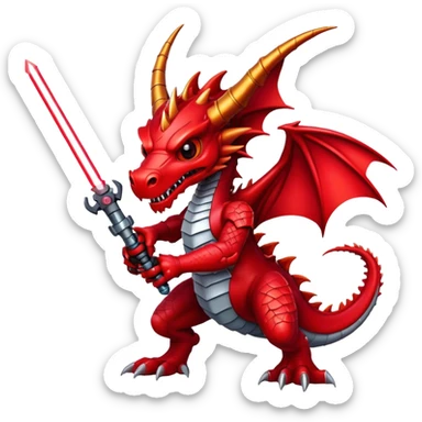 crazy-funny-cyberpunk-red-dragon-head-laser-sword-red sticker