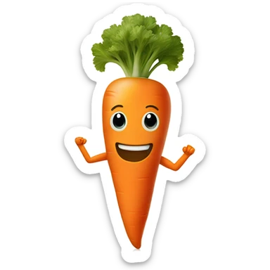 Carrot with face and limbs sticker