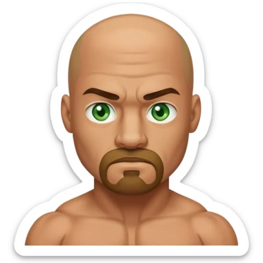 Green eyes caucasian boxer bald goatee sticker
