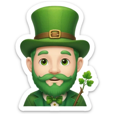 cute funny leprechaun green beard sticker