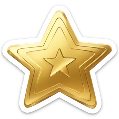 Round coin gold star spinning sticker