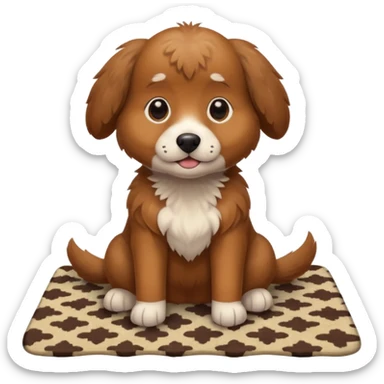 Make a cute brown dog i a carpet sticker