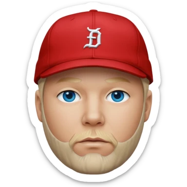 Fred Durst red cap back, blonde hair, blue eyes sticker