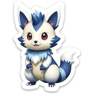 Shiny Furret-Oshawott-Meowstic-Zangoose-Hybrid (Full body) sticker