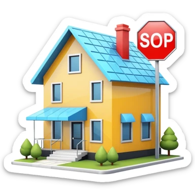 4d house w for sale sign sticker