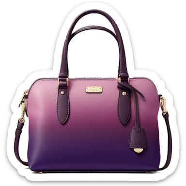 Realistic isolated plum purple to wine color ombre Kate Spade satchel purse.  sticker