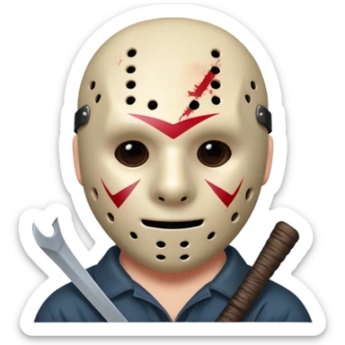 Jason Voorhees, looking cute, looks like he is in love sticker