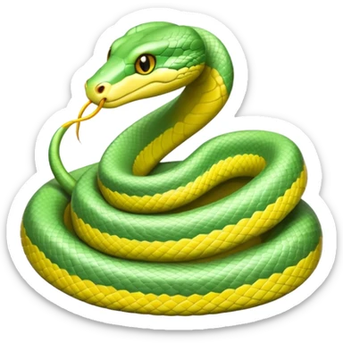 A cute pastel green snake sticker