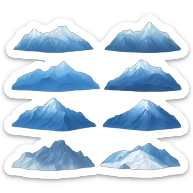 Blue and white mountain range sticker