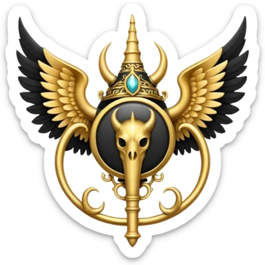 Holy Emblem with black wings and horn sticker