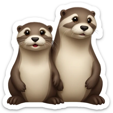 Bear European otter couple sticker