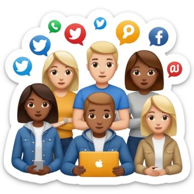 group of people ultimately creating a social media agency sticker