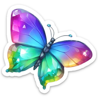 One Rainbow-Diamond-Gem-Butterfly-Crystal-Fly sticker