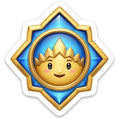 Create a custom emoji badge featuring a stylized, glossy letter “S”. Style it after the Challenger rank from League of Legends. Use gold & sapphire blue colors, radiant glow effects, and a majestic, high-prestige frame.
 sticker