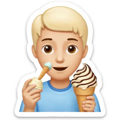 A person getting a ice cream sticker