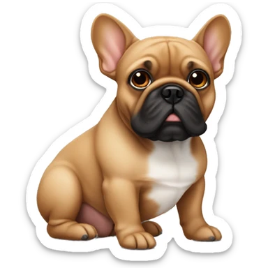 Brown French Bulldog Dog With Black Nose sticker