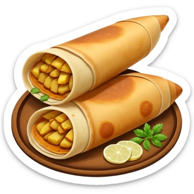 masala dosa in south indian style make it as more realistic sticker