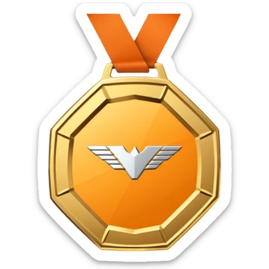 Can you please create a medal like this " 🥇 " that won't have the tape, and that will be octagon shaped. And inside it, instead of having the number " 1 " please change it with Mclaren logo. sticker