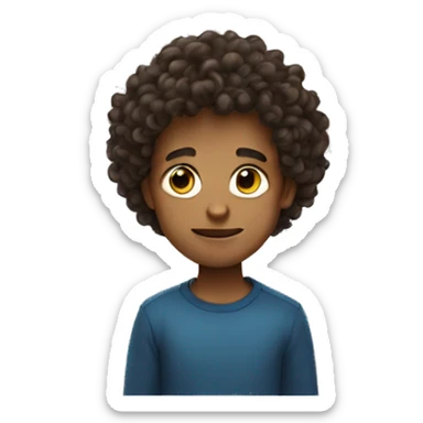 A boy erithorbat curly hait sticker