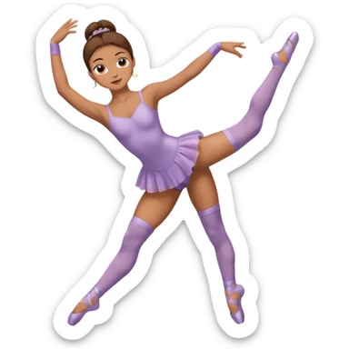 Ballet dancer in over the knee socks, leotard and long brown hair sticker