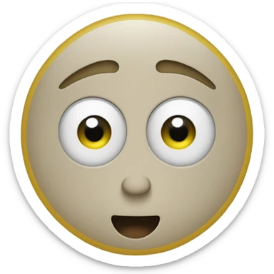 Jellow circle dot like an emoji but hallway the face turned to the side you can see two eye judjing your behaviour with a serious expression mouth  sticker