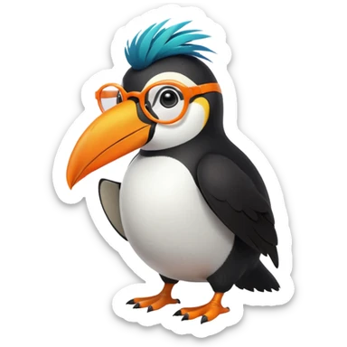 Fluriflura is a bird-like creature, most commonly described as resembling a toucan with circular orange glasses. Although, the translation states it's a penguin in the desert that goes "blah blah blah," so this implies that it's a penguin-toucan hybrid. sticker