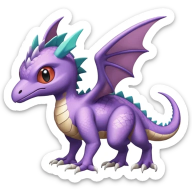 Shiny Cute Adorable Aerodactyl-Noivern-Archeops-Hybrid-Creature with pattern-markings sticker