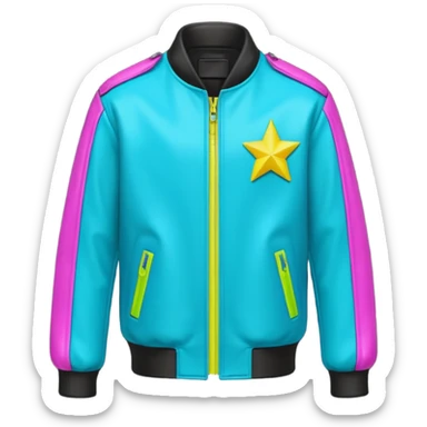 neon color Russian underground fashion jacket sticker