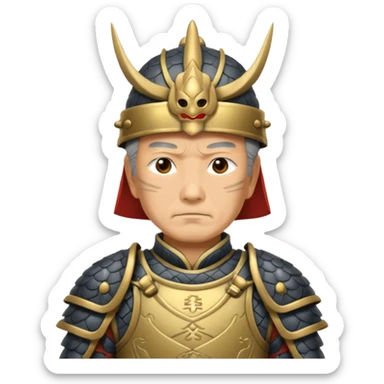 Japanese Castle Lord, old, half body sticker