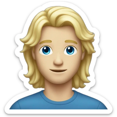 blond guy with longish hair and blue eyes sticker