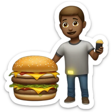 finding a burger in darkness with flashlight sticker