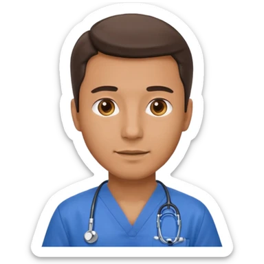 men doctor with wear blue scrub sticker