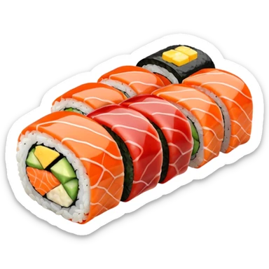 Sushi rolls with sauce restaurant style  sticker