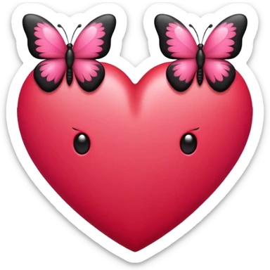 Really cool heart emoji for my sexy girlfriend that’s mainly  red & black. With just tiny hot pink butterflies on it.  sticker